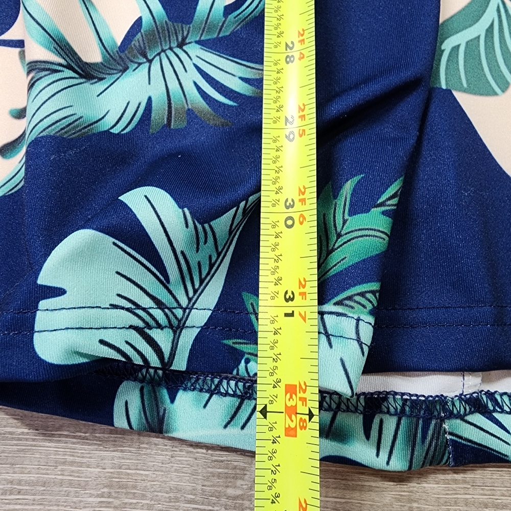 Tropical Navy Blue Floral Cover Up Dress Small - Picture 7 of 15